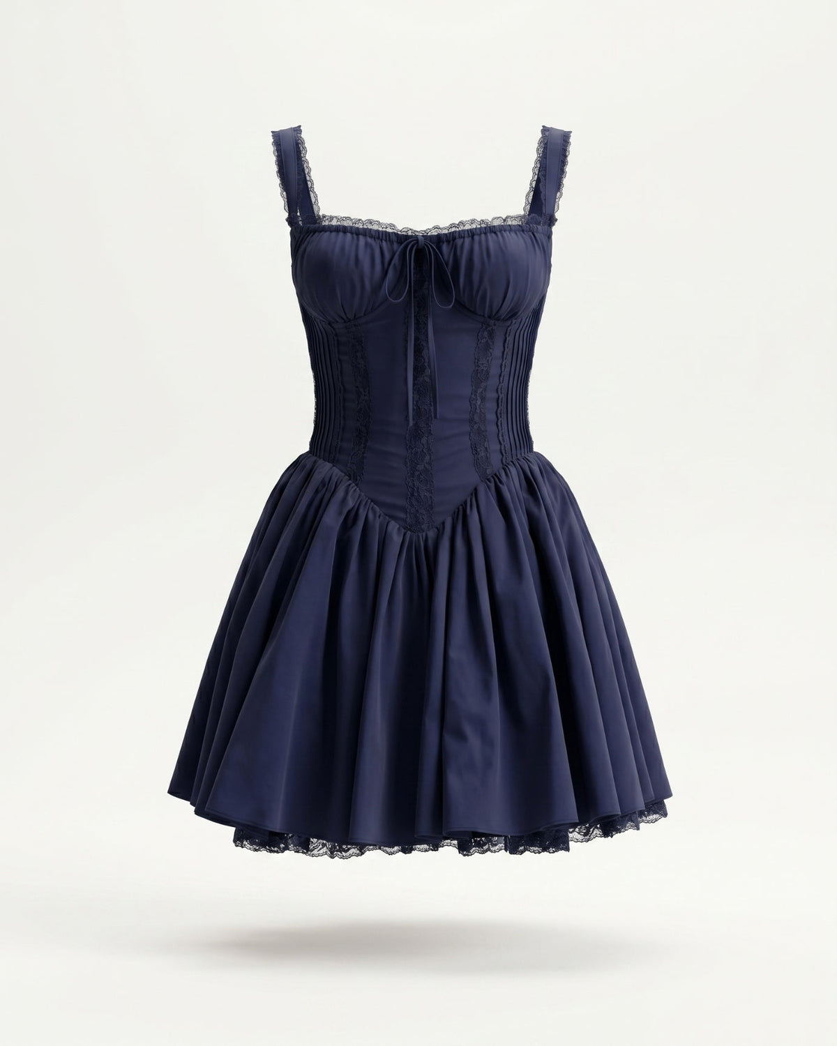 Olivia Lace Strap Sling Neck Stretch Mini Dress