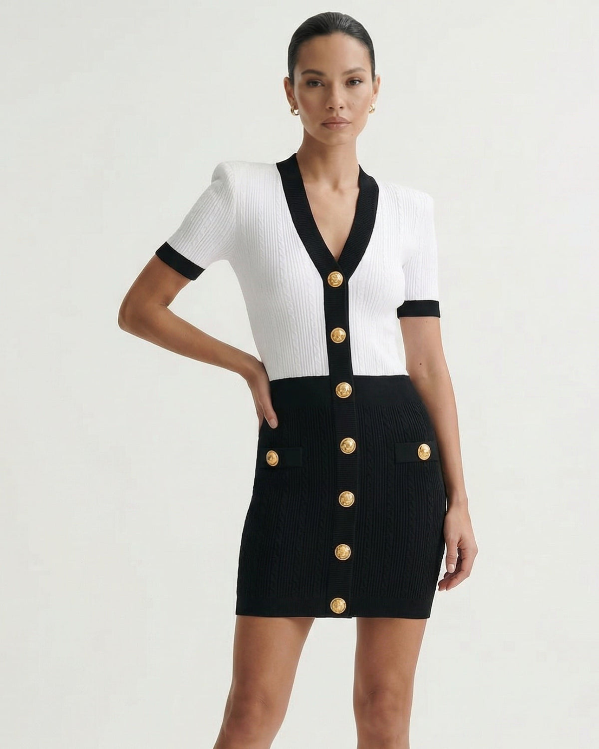 Romy Short Sleeve Viscose Knit Dress with Body-Skimming Fit