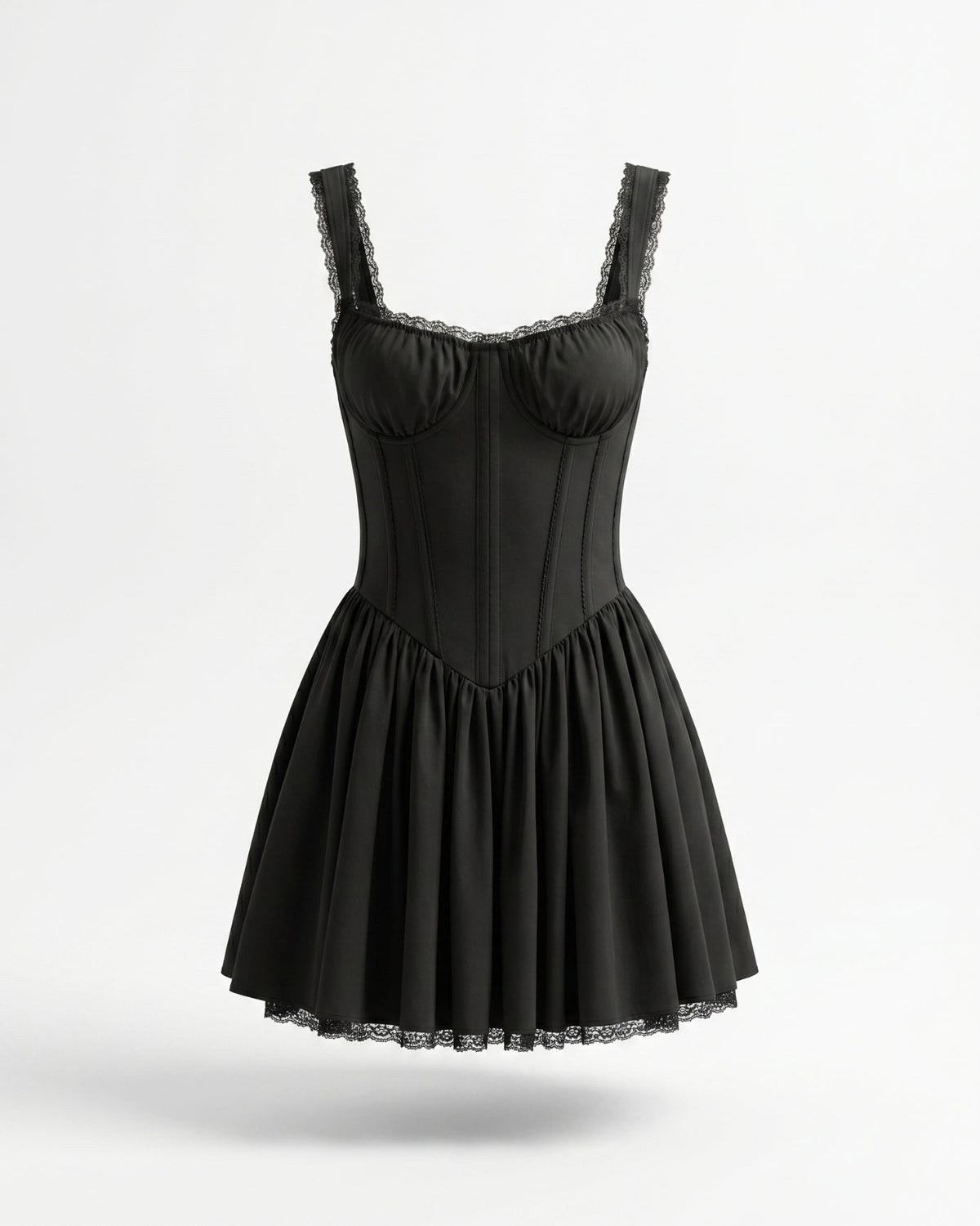 Olivia Lace Strap Sling Neck Stretch Mini Dress