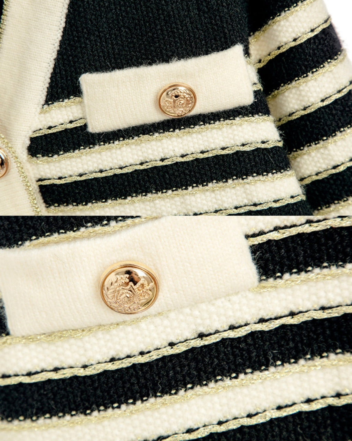 Colour Block Knit Cardigan and Skirt Co-ord Set – Black and Beige – view 6