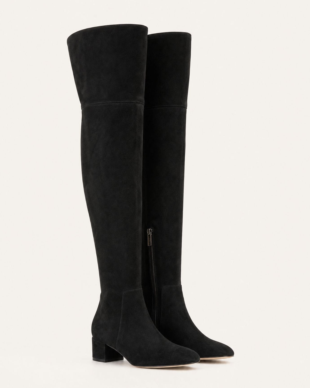 Round Toe 4cm Low Heel Over-the-Knee Suede Boots – view 23