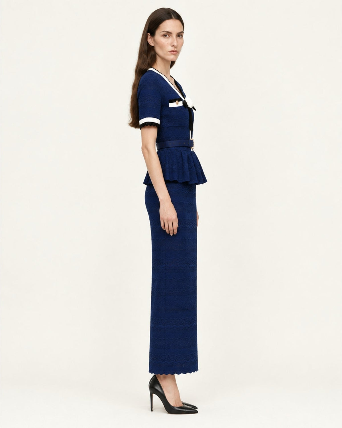 Diva Slim Fit Crew Neck Knit Top and Skirt Two-Piece Set – view 18