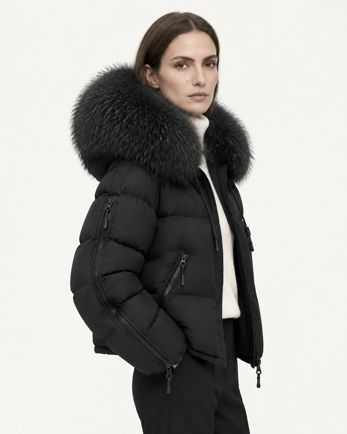 Hooded Duck Down Puffer Coat – view 18
