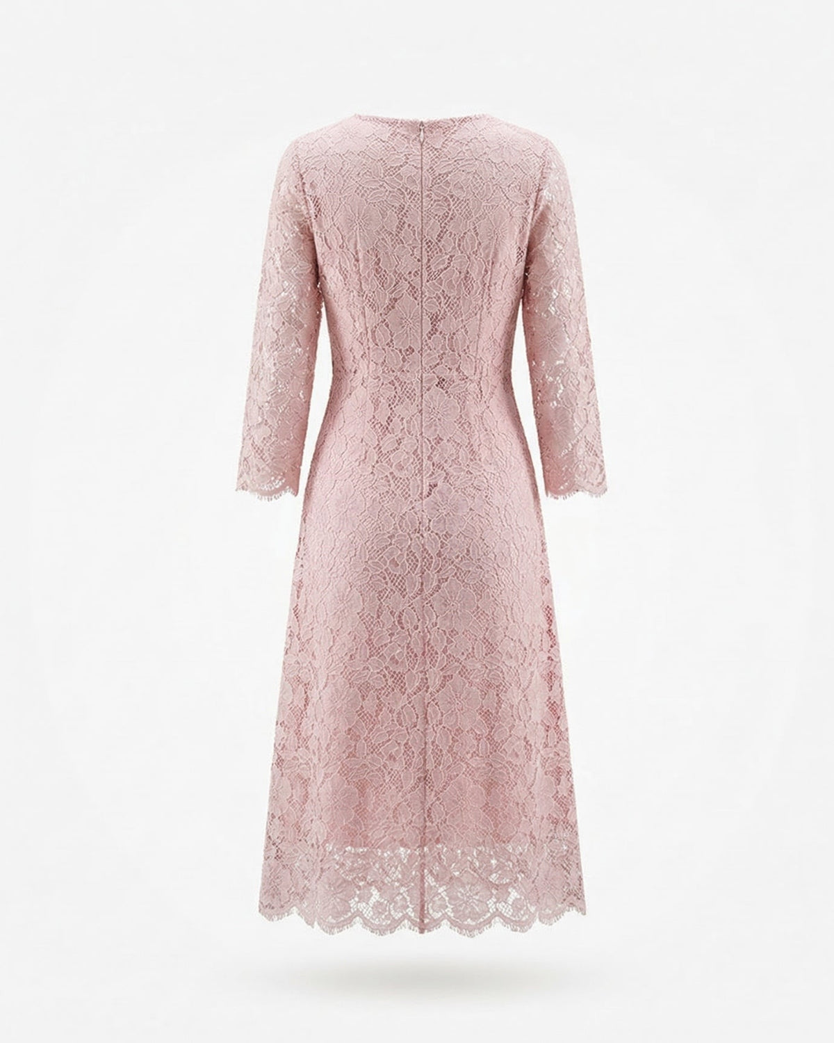 Kiara Lace Detail Contoured Polyamide Dress – Pink – view 5