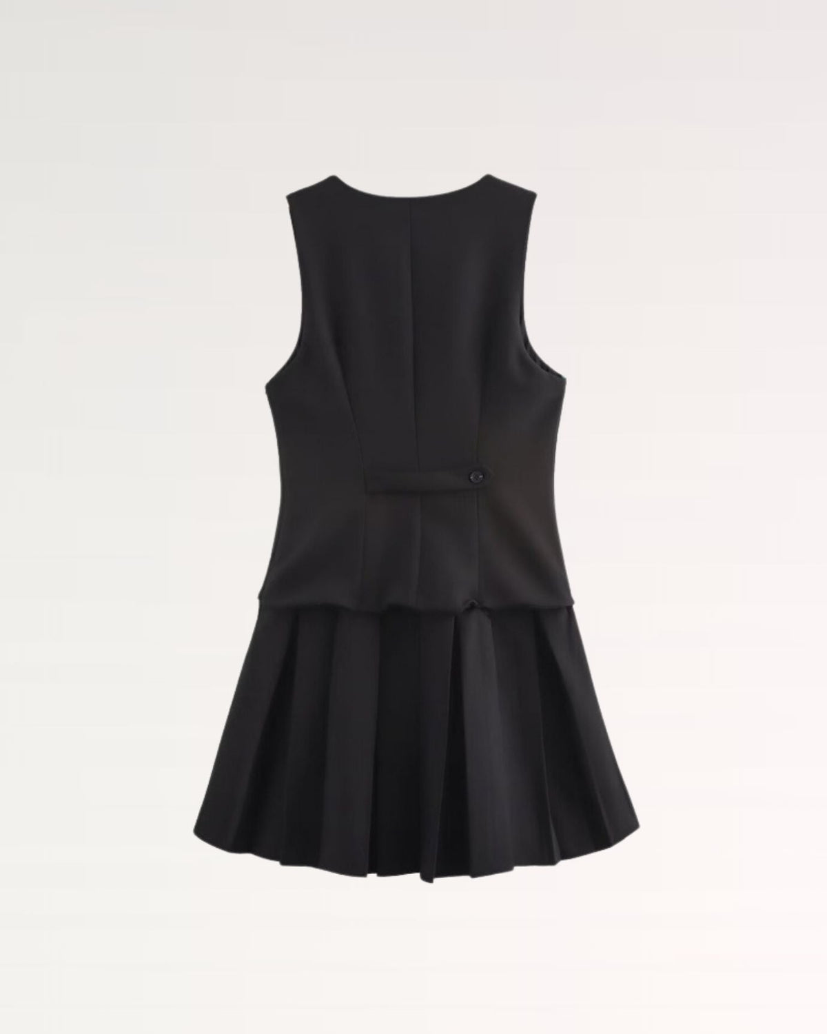 London Deep V-Neck Striped Pleated A-Line Midi Dress