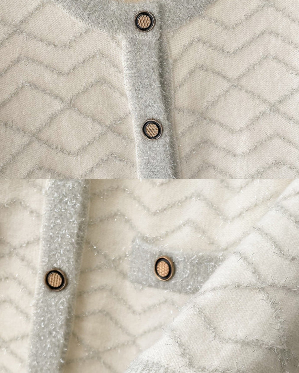 Jacquard Knit Long Sleeve Jacket and Skirt Suit Set – Apricot – view 6