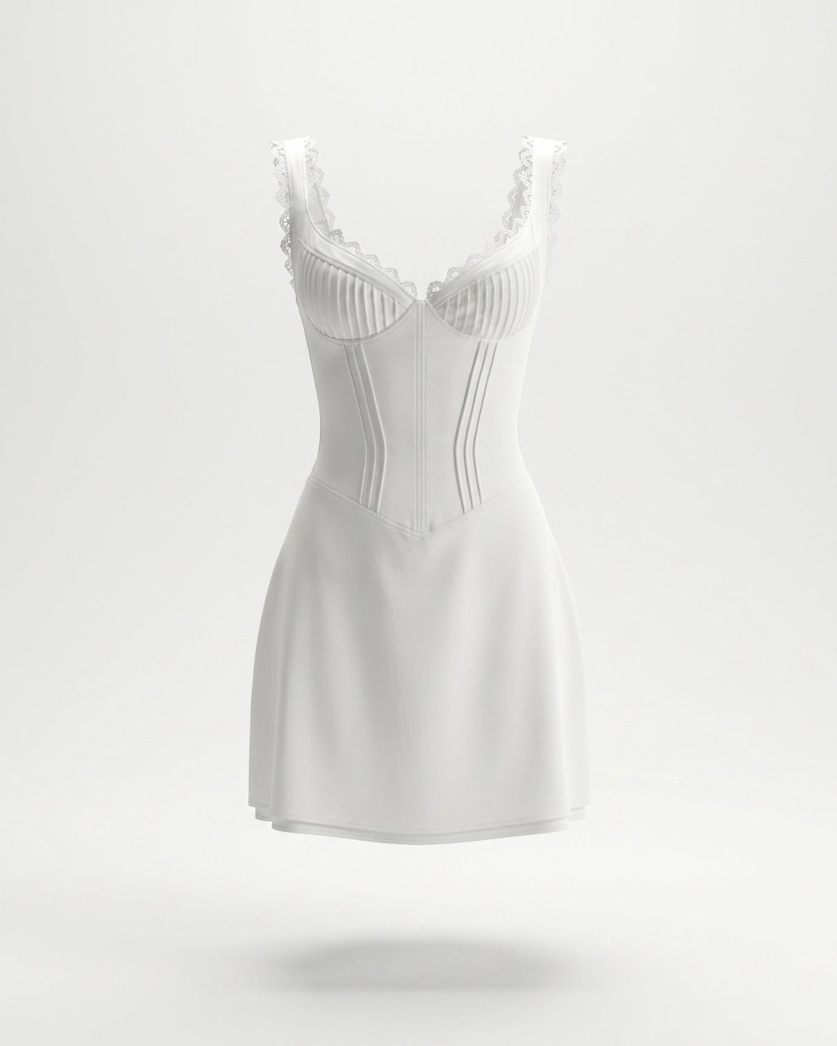 Kira Intricate Lace Detail Tailored Polyamide Midi Dress – view 5