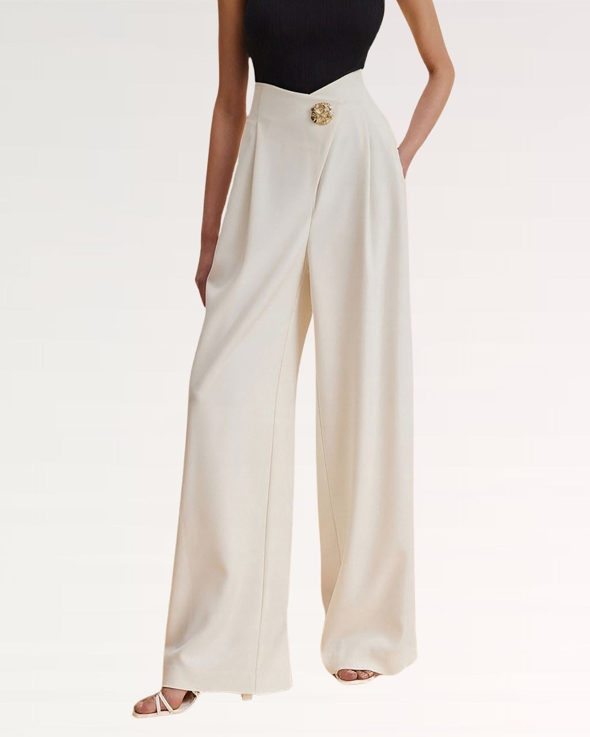 Celina High Rise Tailored Trousers with Front Pleats