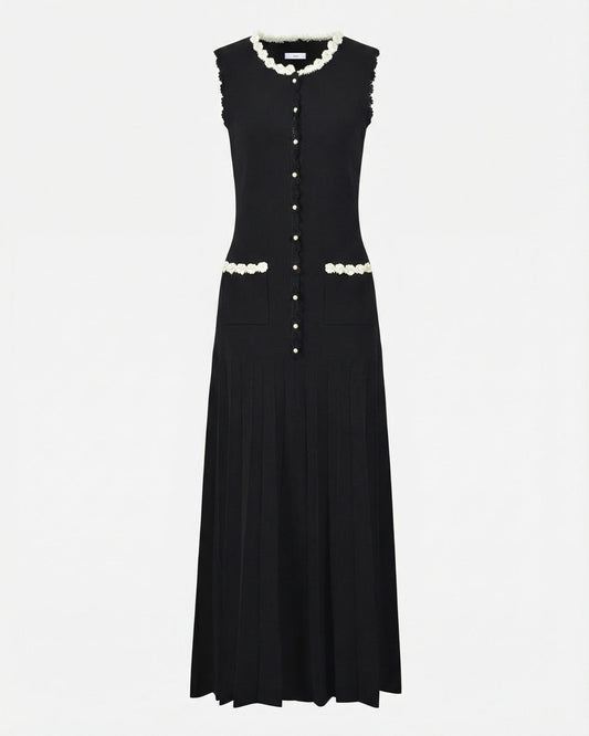 Mira High Neck Knitted Viscose Column Maxi Dress