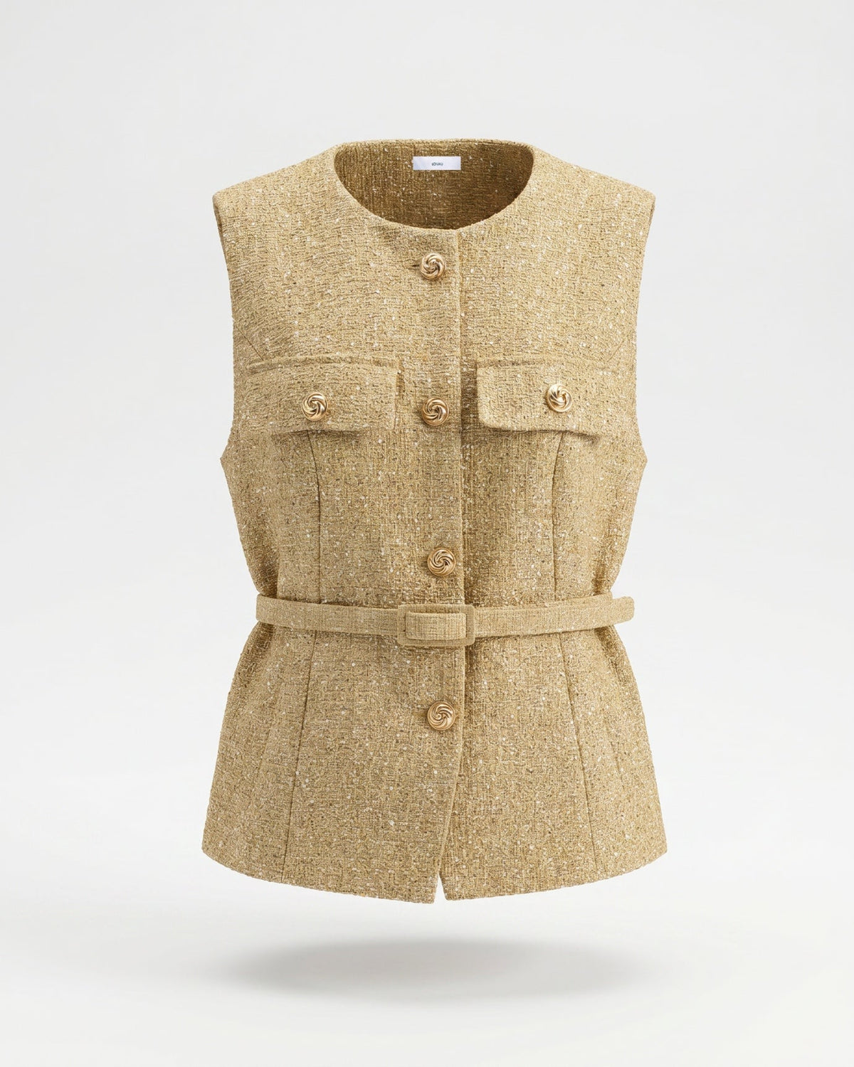 Diana Decorative Textured Vest with Tailored Structured Fit