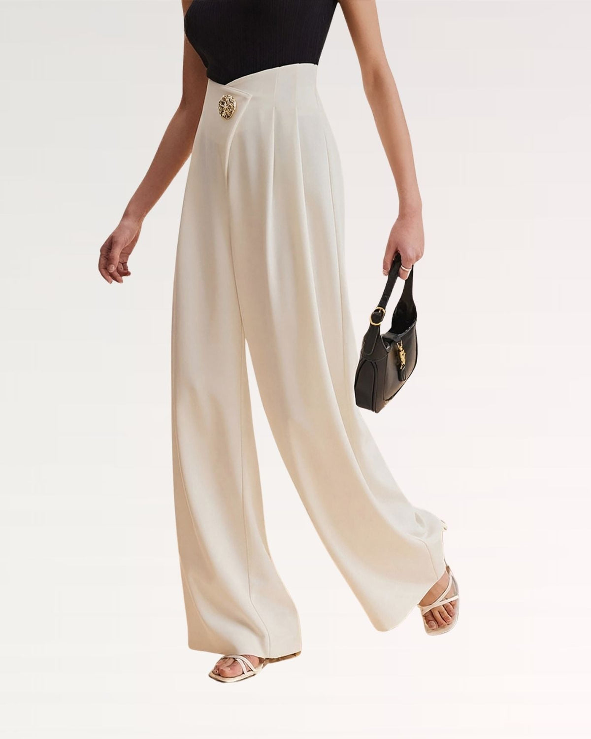 Celina High Rise Tailored Trousers with Front Pleats