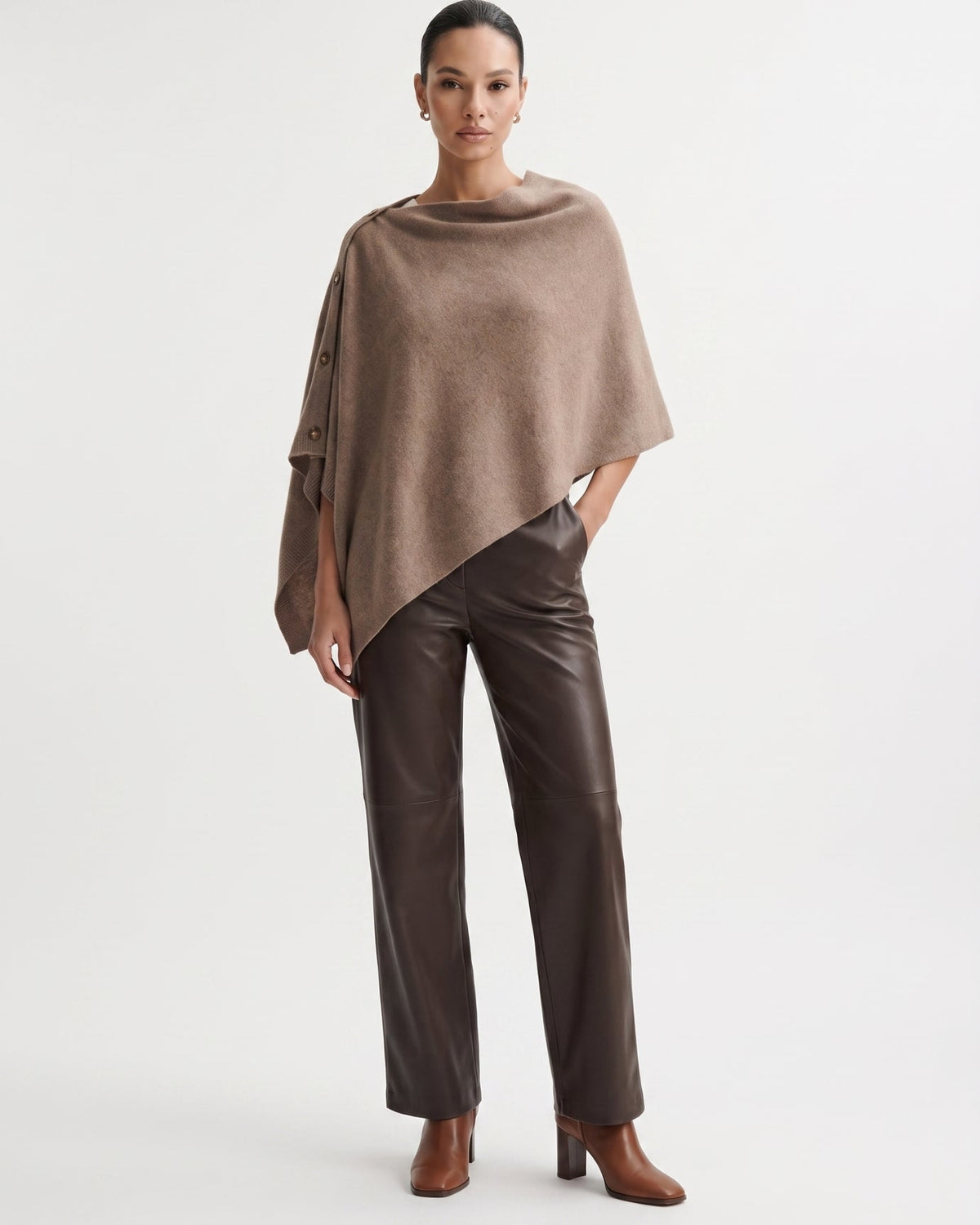 Kiara Pure Cashmere Lightweight Knit Triangle Shawl – view 2