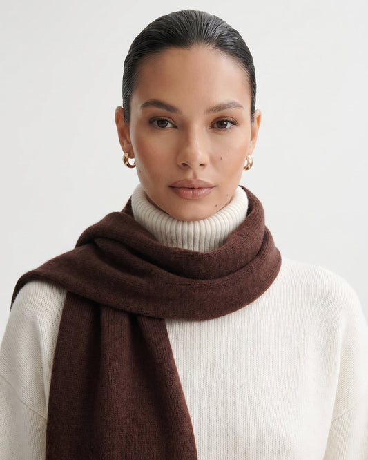 NY Knitted Pure Cashmere Scarf with Textured Pattern – view 2
