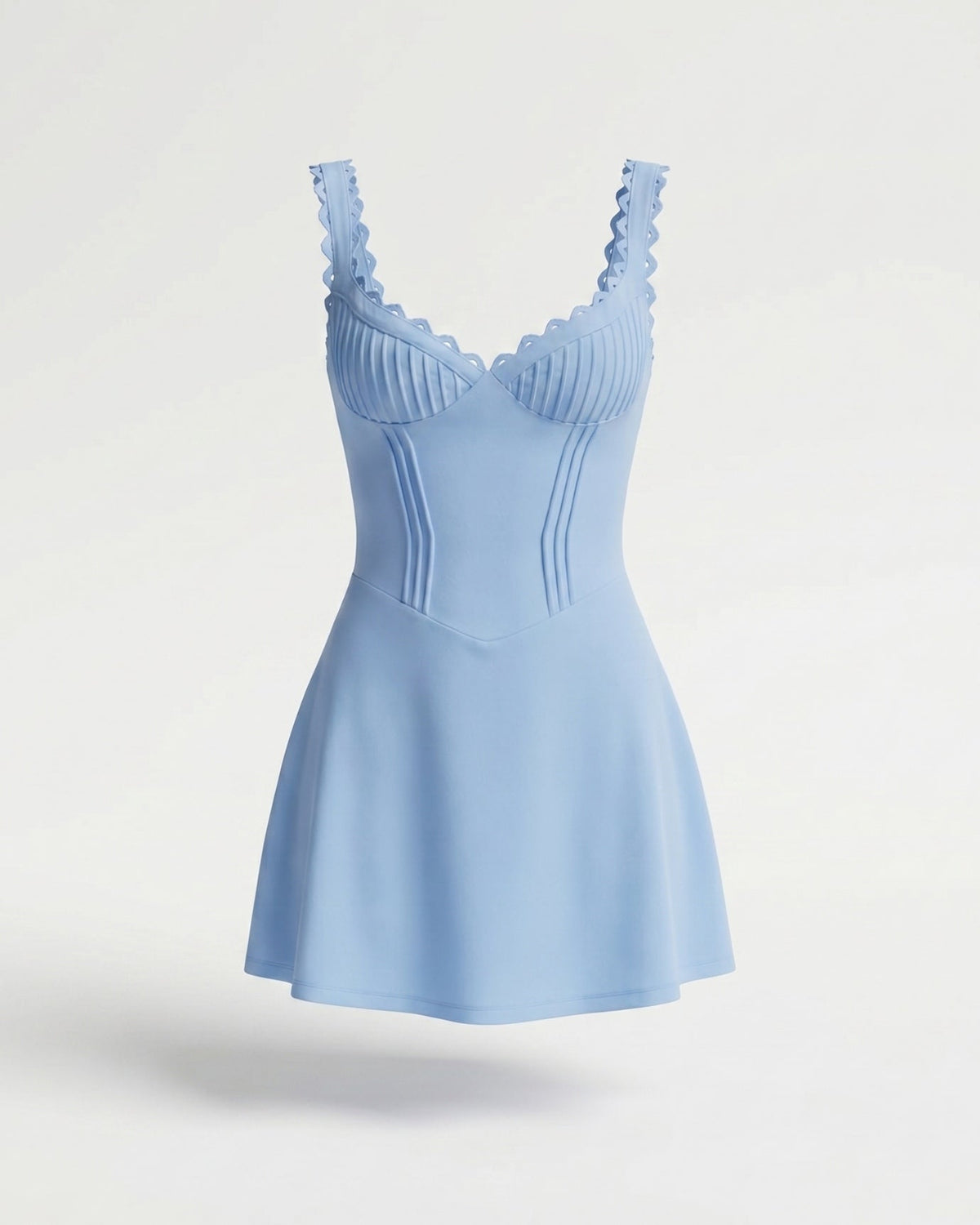 Kira Intricate Lace Detail Tailored Polyamide Midi Dress – view 9