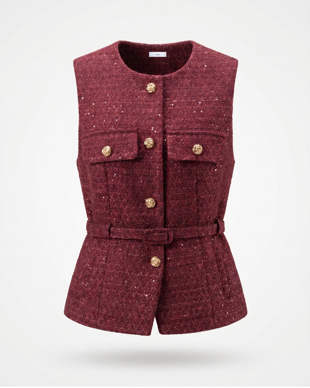 Diana Decorative Textured Vest with Tailored Structured Fit – view 5