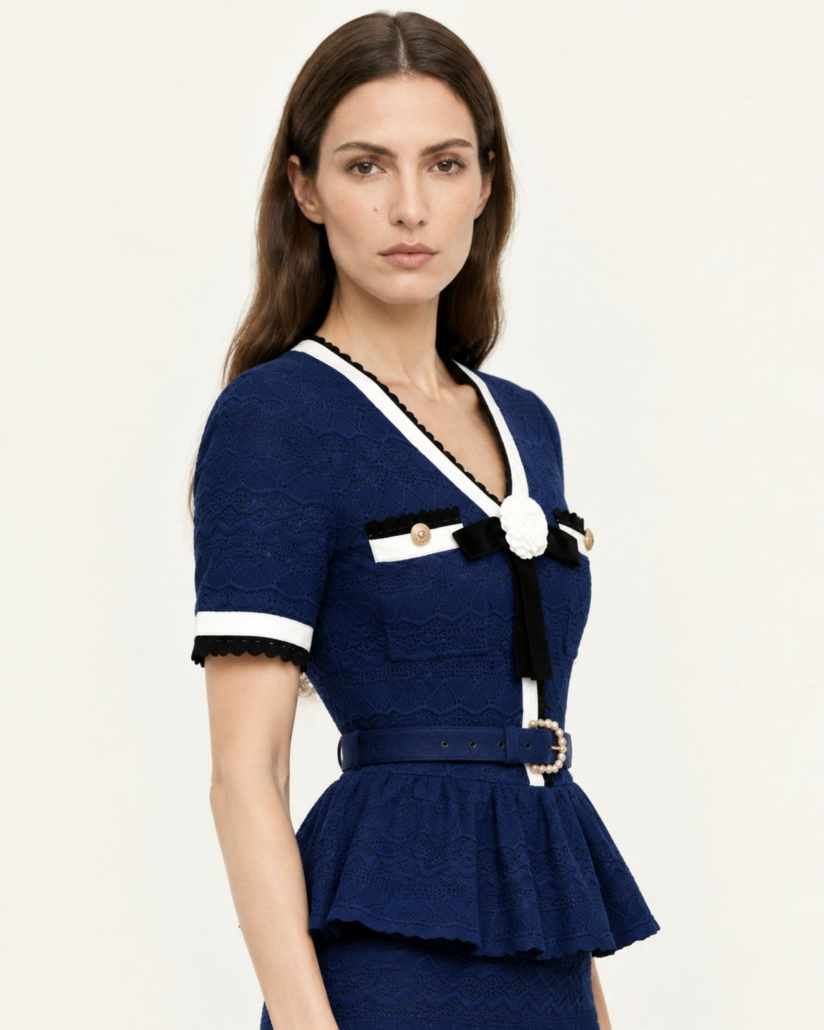 Diva Slim Fit Crew Neck Knit Top and Skirt Two-Piece Set – view 19