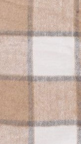 Saskia Oversized Longline Collared Jacket – Beige/Cream Check – view 14