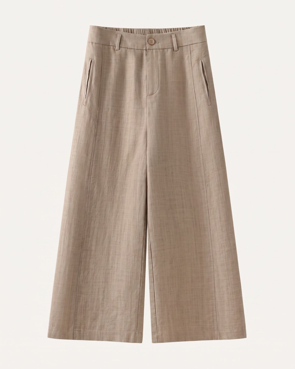 Rinna High Rise Pleated Linen Trousers with Tapered Leg