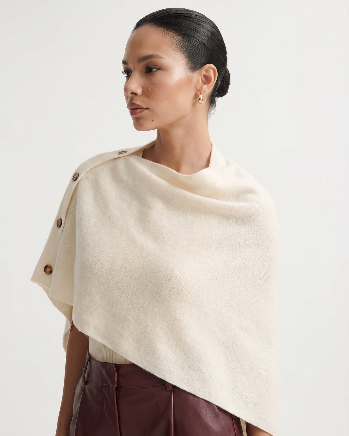 Kiara Pure Cashmere Lightweight Knit Triangle Shawl – view 6