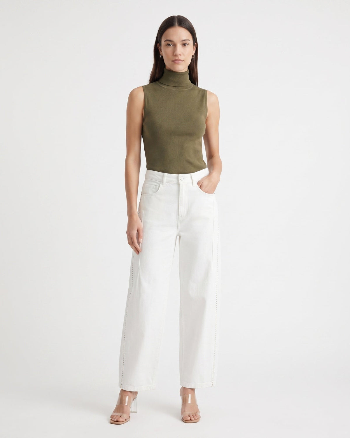 Tara Mid Rise Breathable Cotton Jeans with Flattering Seams – view 10