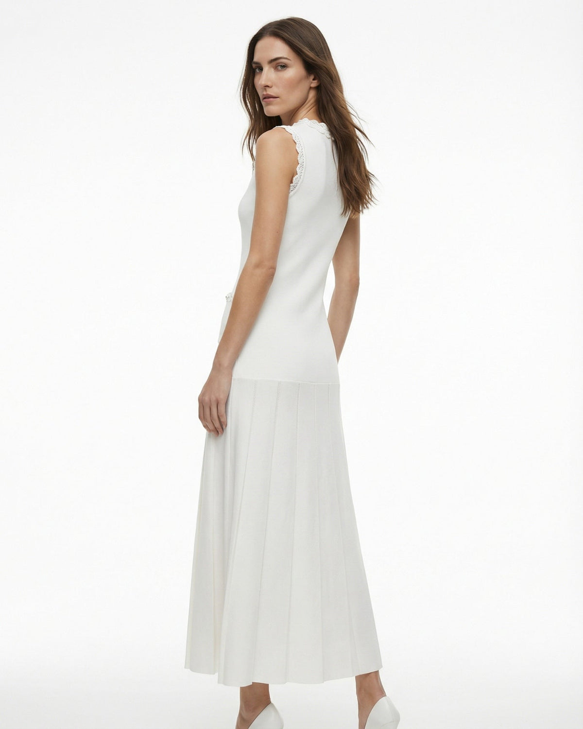 Mira High Neck Knitted Viscose Column Maxi Dress