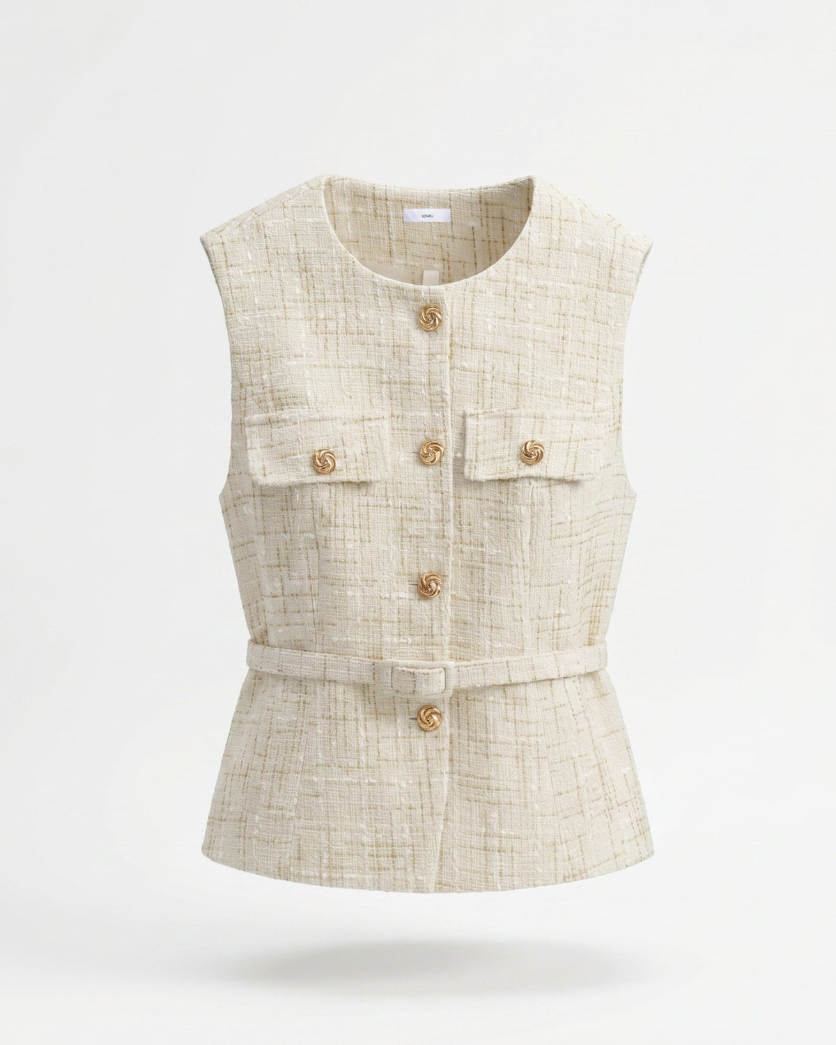 Diana Decorative Textured Vest with Tailored Structured Fit – view 9