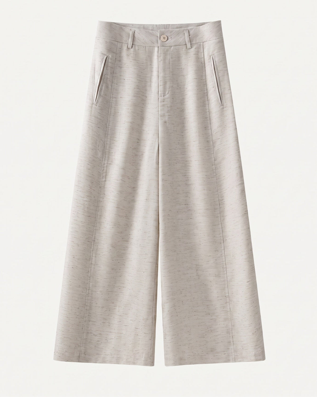 Rinna High Rise Pleated Linen Trousers with Tapered Leg