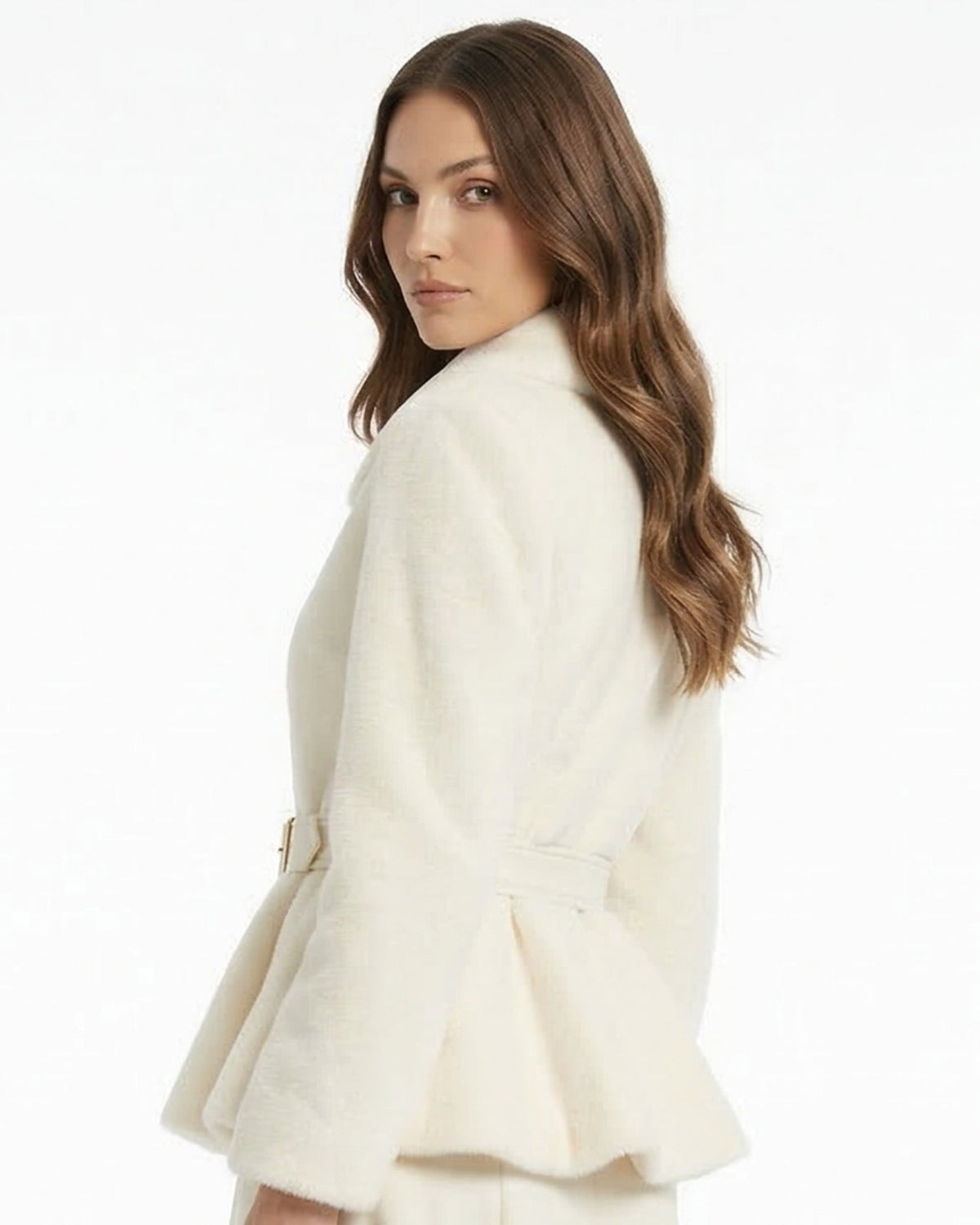 Penelope Structured Jacket and Skirt Two-Piece Set – White