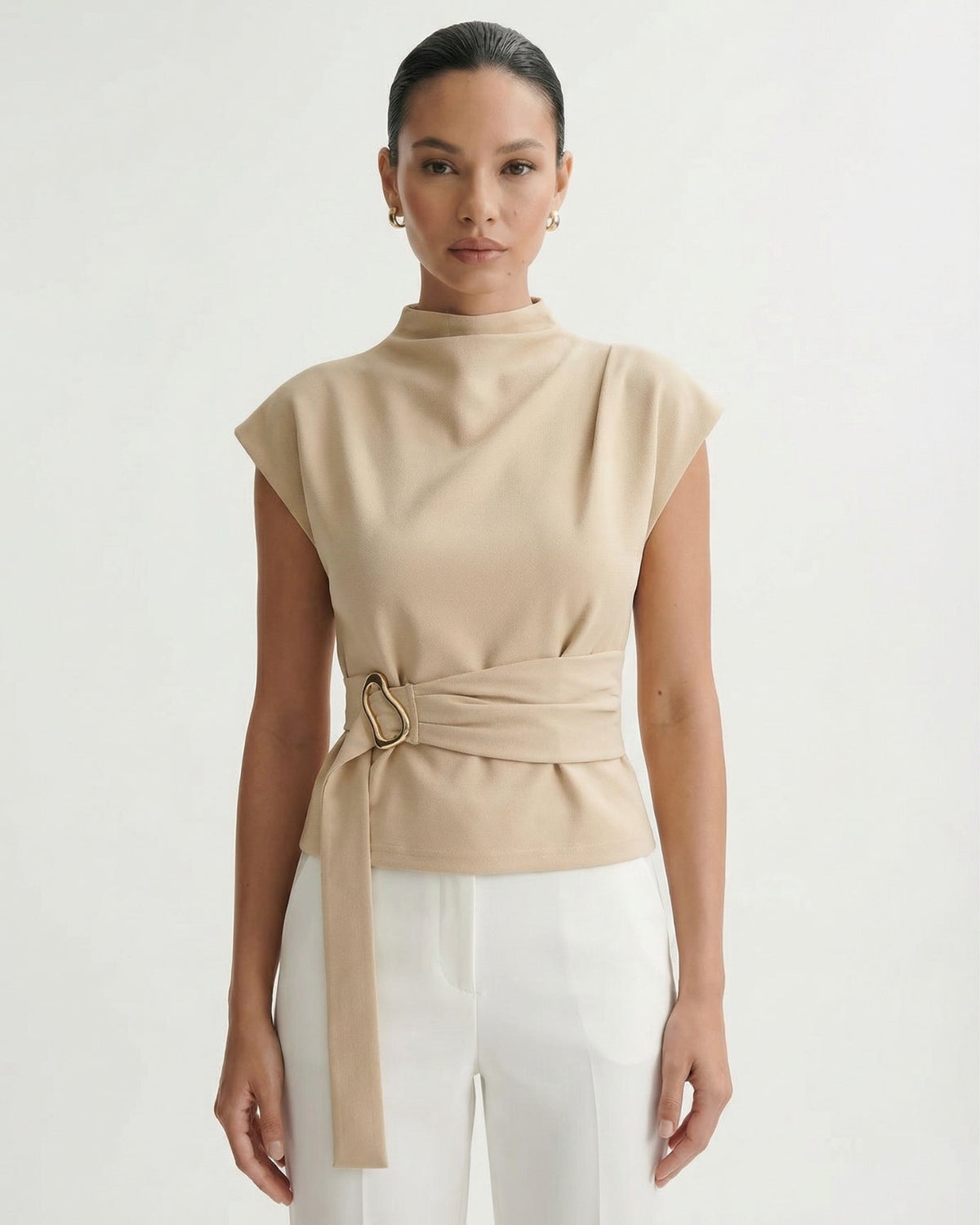 Relaxed Short Sleeve Silky Polyamide T-Shirt – Off White