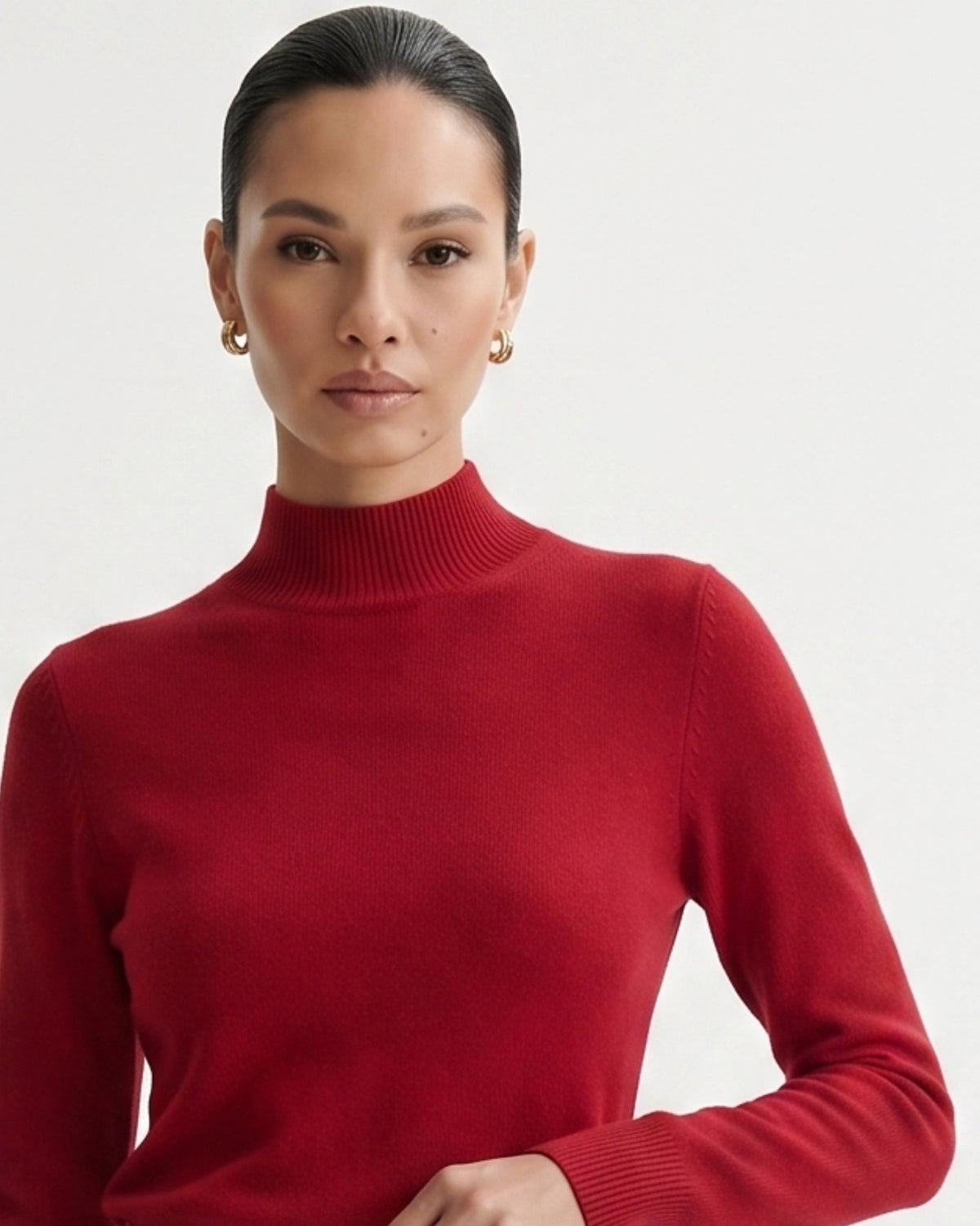 Kiara Pure Cashmere A-Line Jumper with Ribbed Detailing – view 13