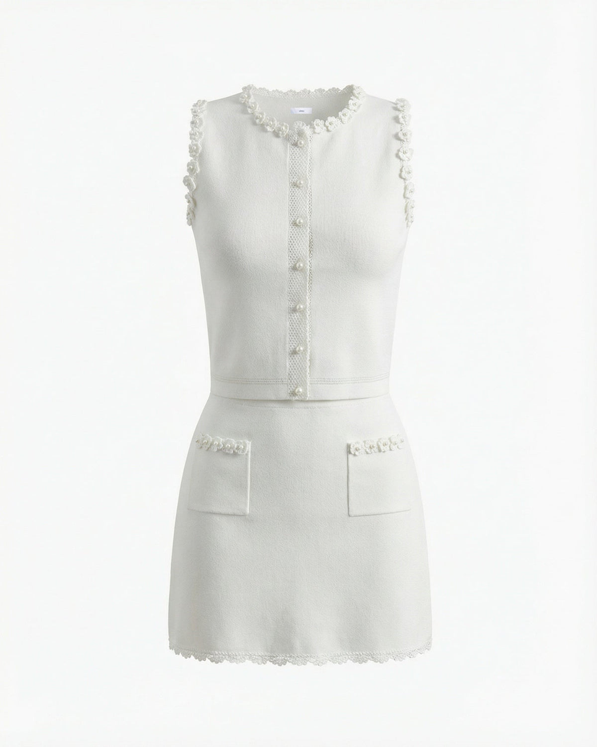 Divina Fitted Viscose Knit Shirt and Skirt Two-Piece Set