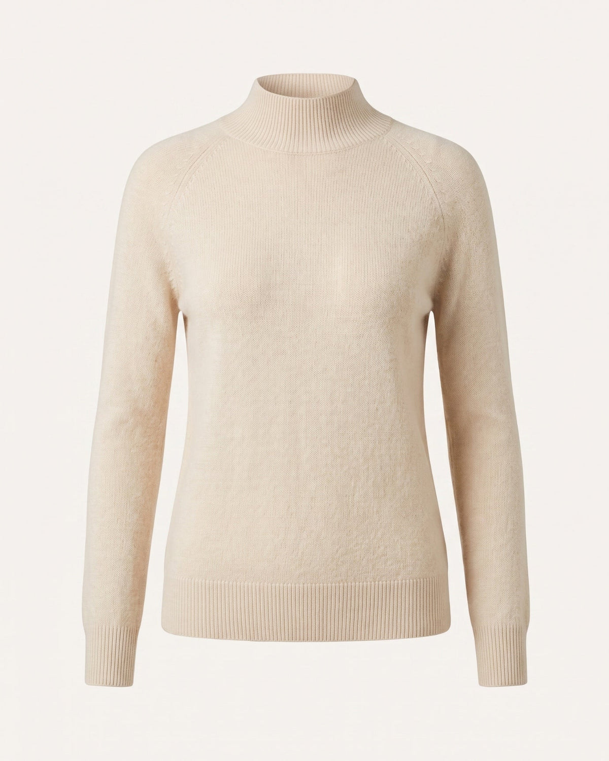 Kiara Pure Cashmere Jumper with Subtle Ribbed Detailing – Vainilla Rice – view 1