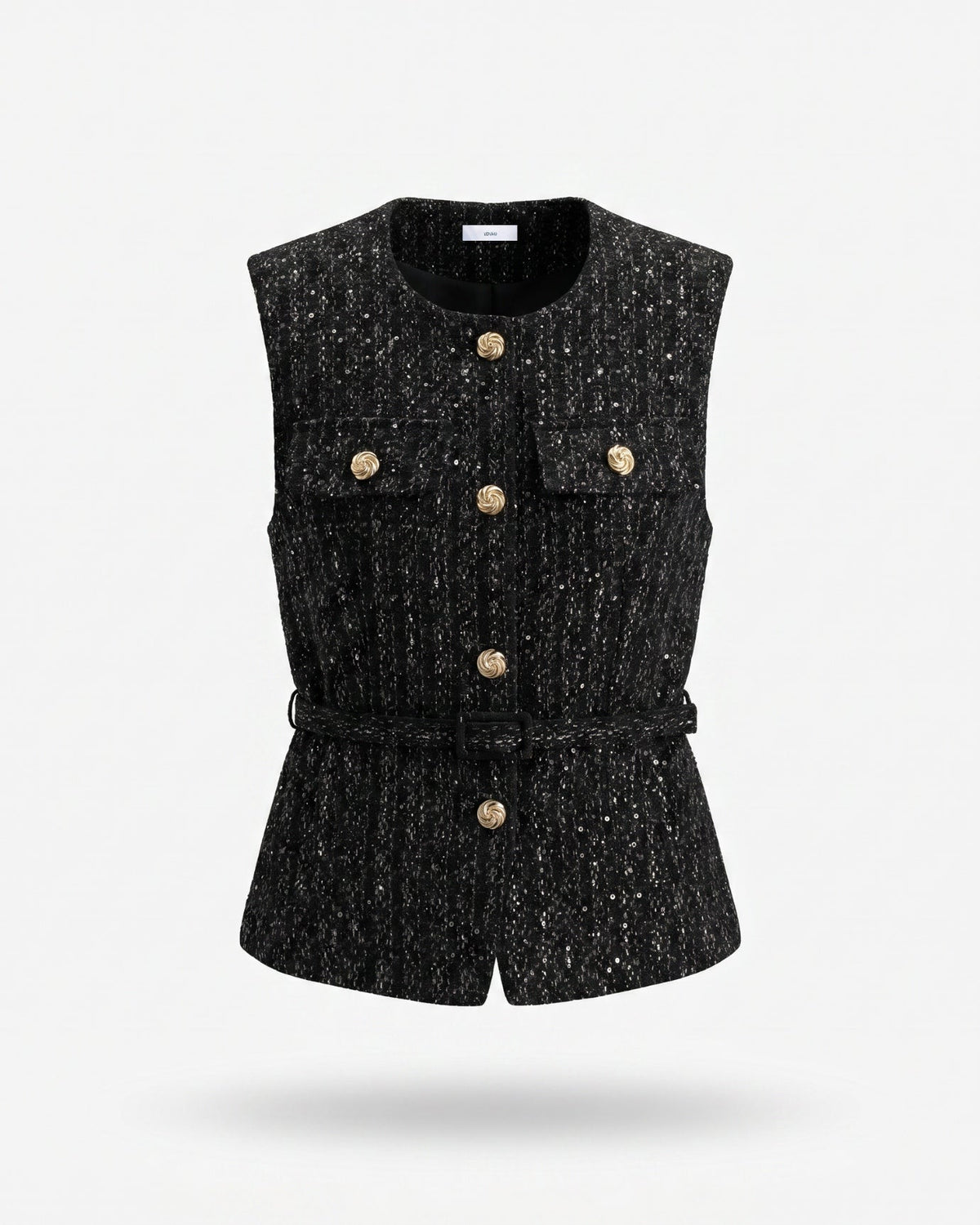 Diana Decorative Textured Vest with Tailored Structured Fit – view 13