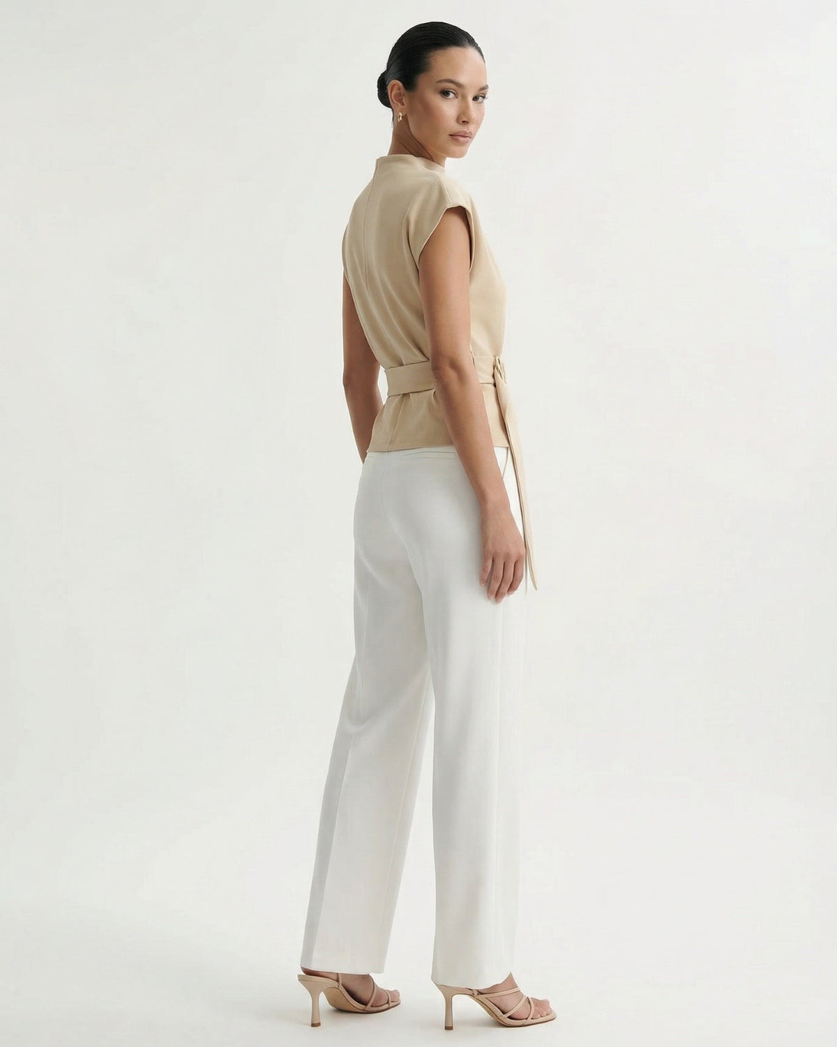 Relaxed Short Sleeve Silky Polyamide T-Shirt – Off White