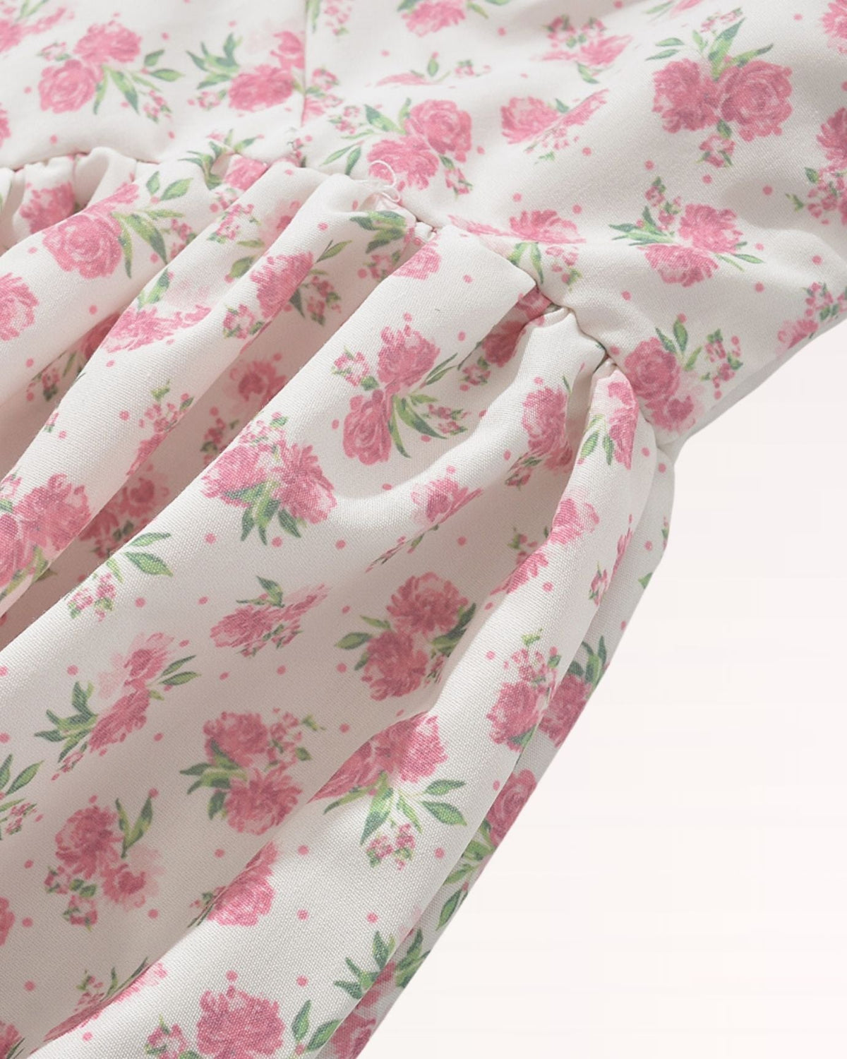 Square Neck Puff Sleeve Midi Dress with Alpine Floral Print