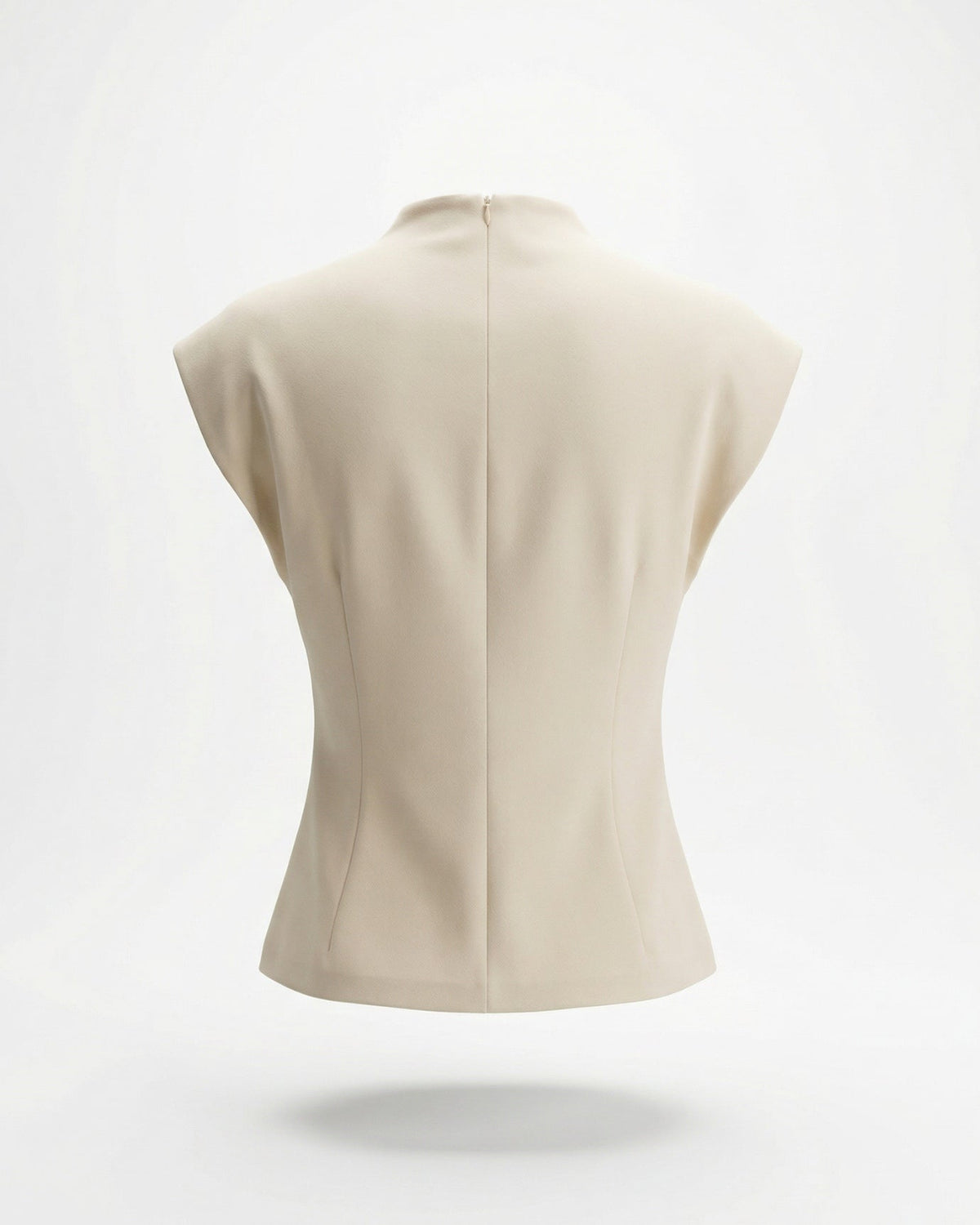 Relaxed Short Sleeve Silky Polyamide T-Shirt – Off White – view 6