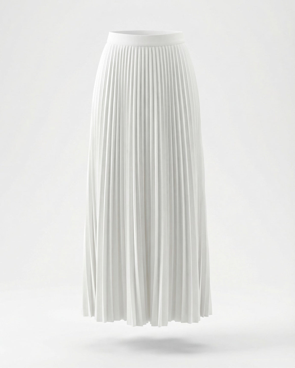 Structured Jacket and Pleated High Waisted Skirt Suit Set – White – view 8