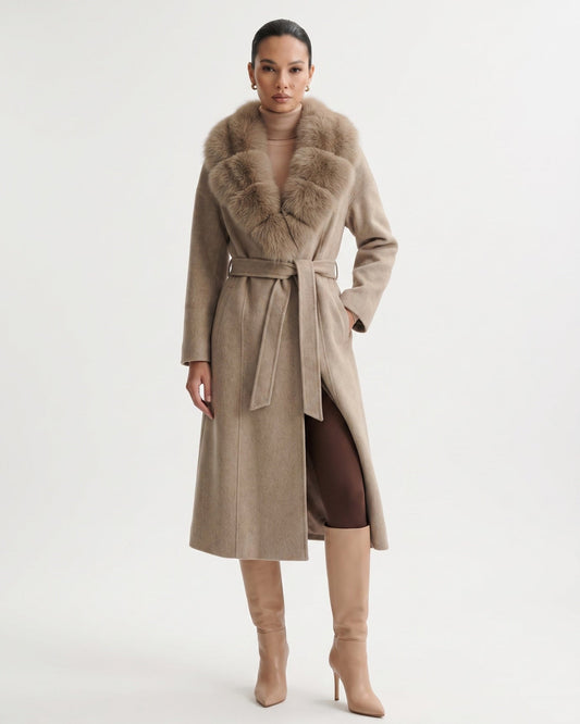 Nevada Long Belted Wool Coat