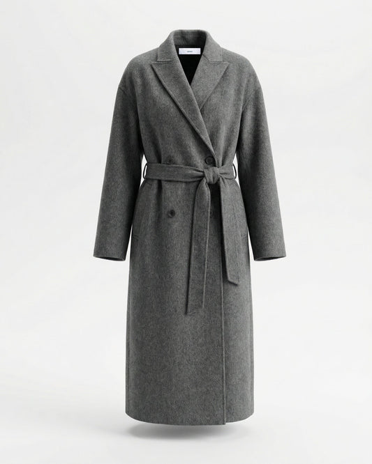 Kira Long Double-Sided Fine Wool Coat with Regular Fit