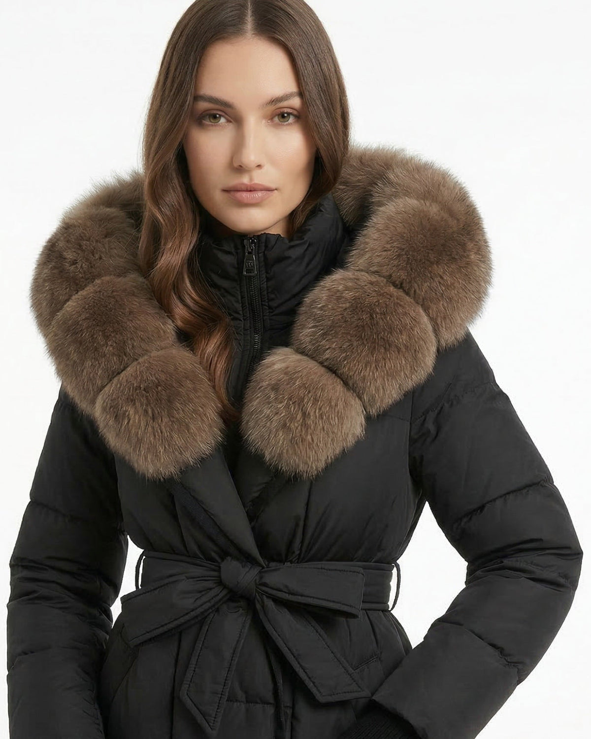 Kira Down Coat with Removable Collar – view 3