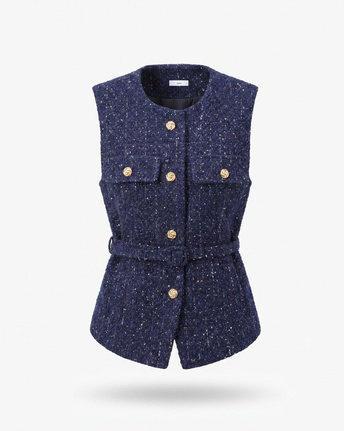 Diana Decorative Textured Vest with Tailored Structured Fit – view 17