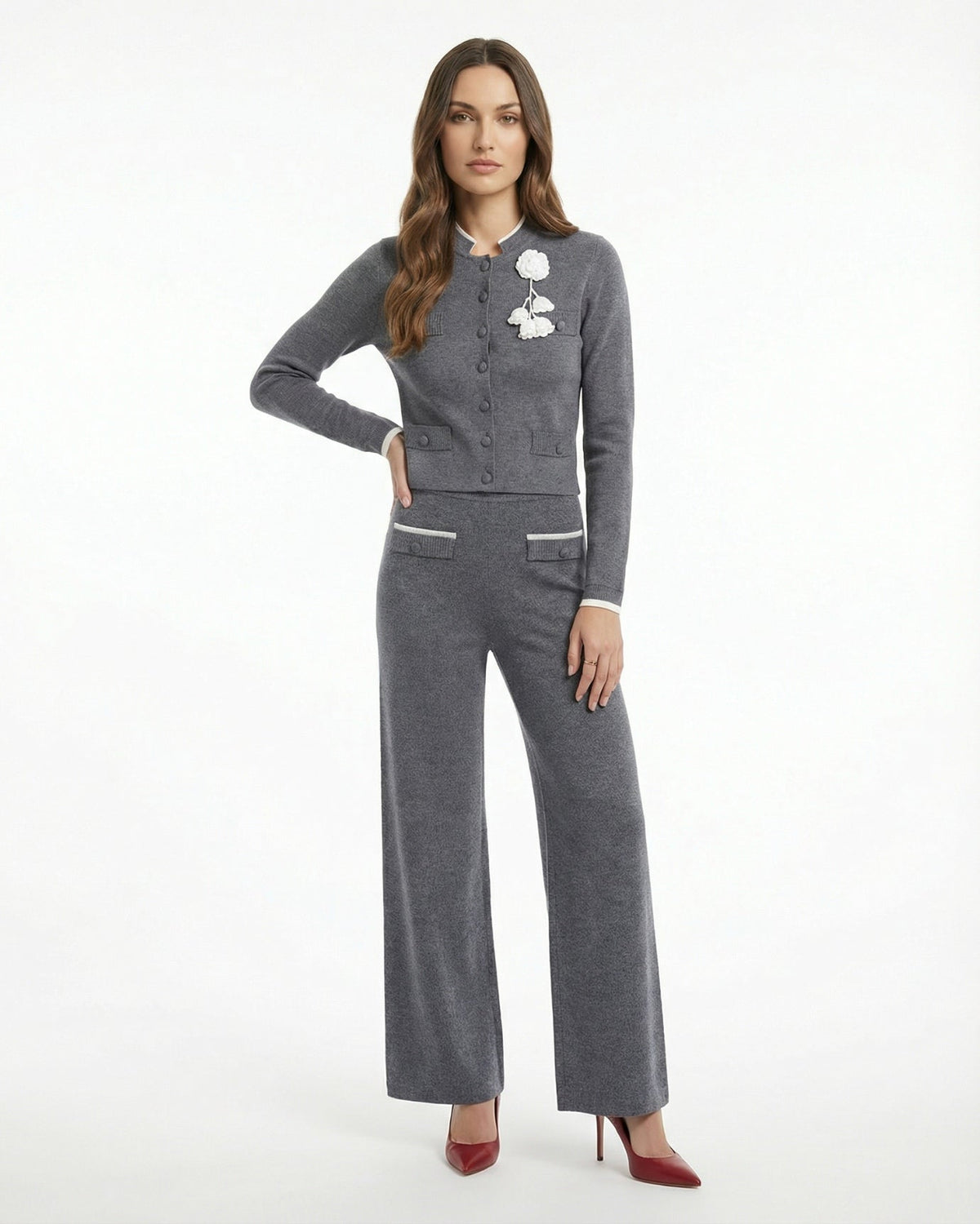 Rose Midweight Knit Jacket and Trousers Co-ord Set