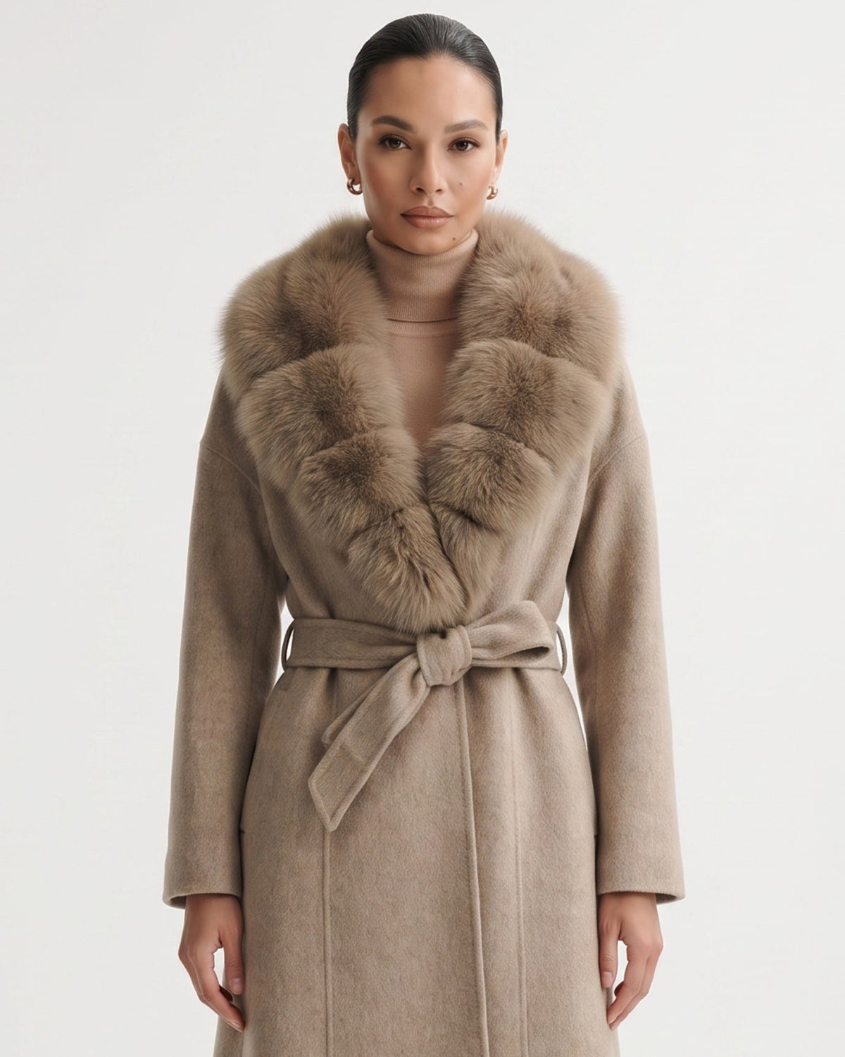 Nevada Long Belted Wool Coat – view 3
