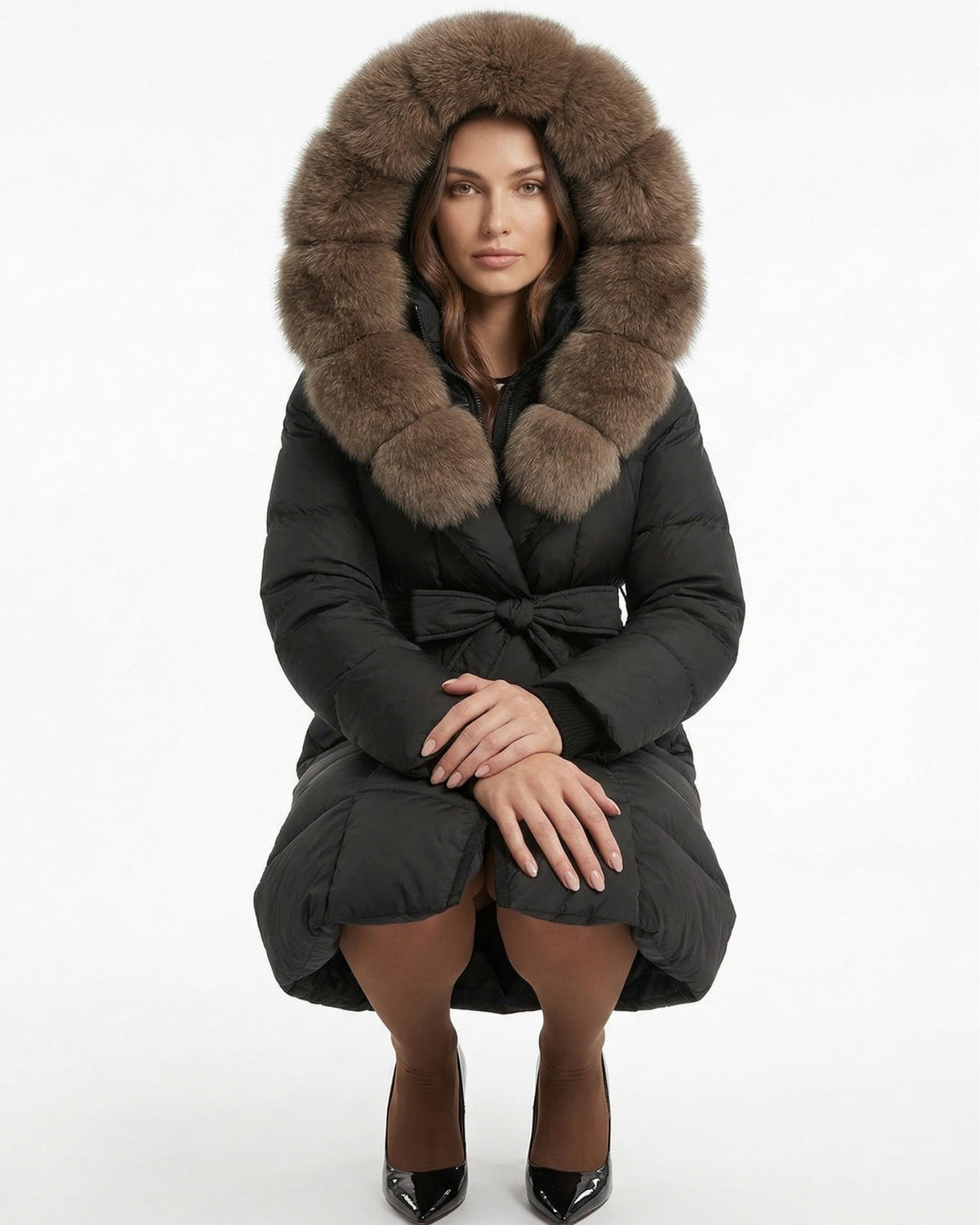 Kira Down Coat with Removable Collar – view 4