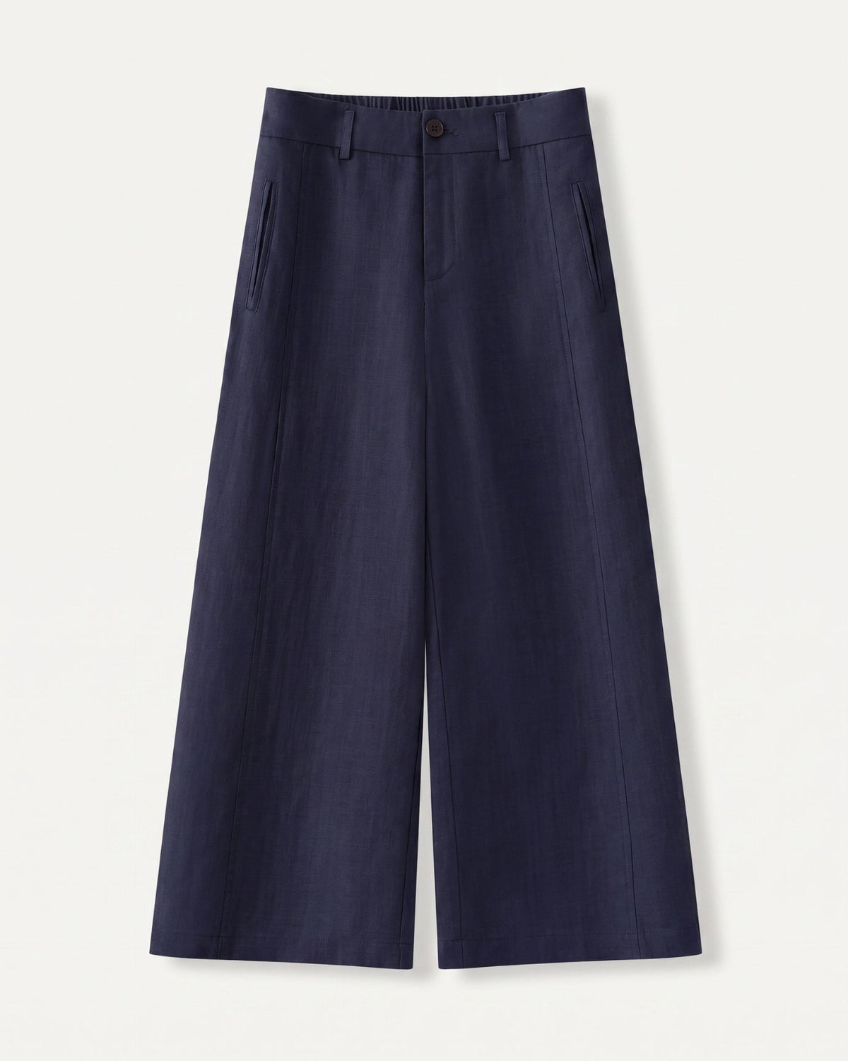 Rinna High Rise Pleated Linen Trousers with Tapered Leg