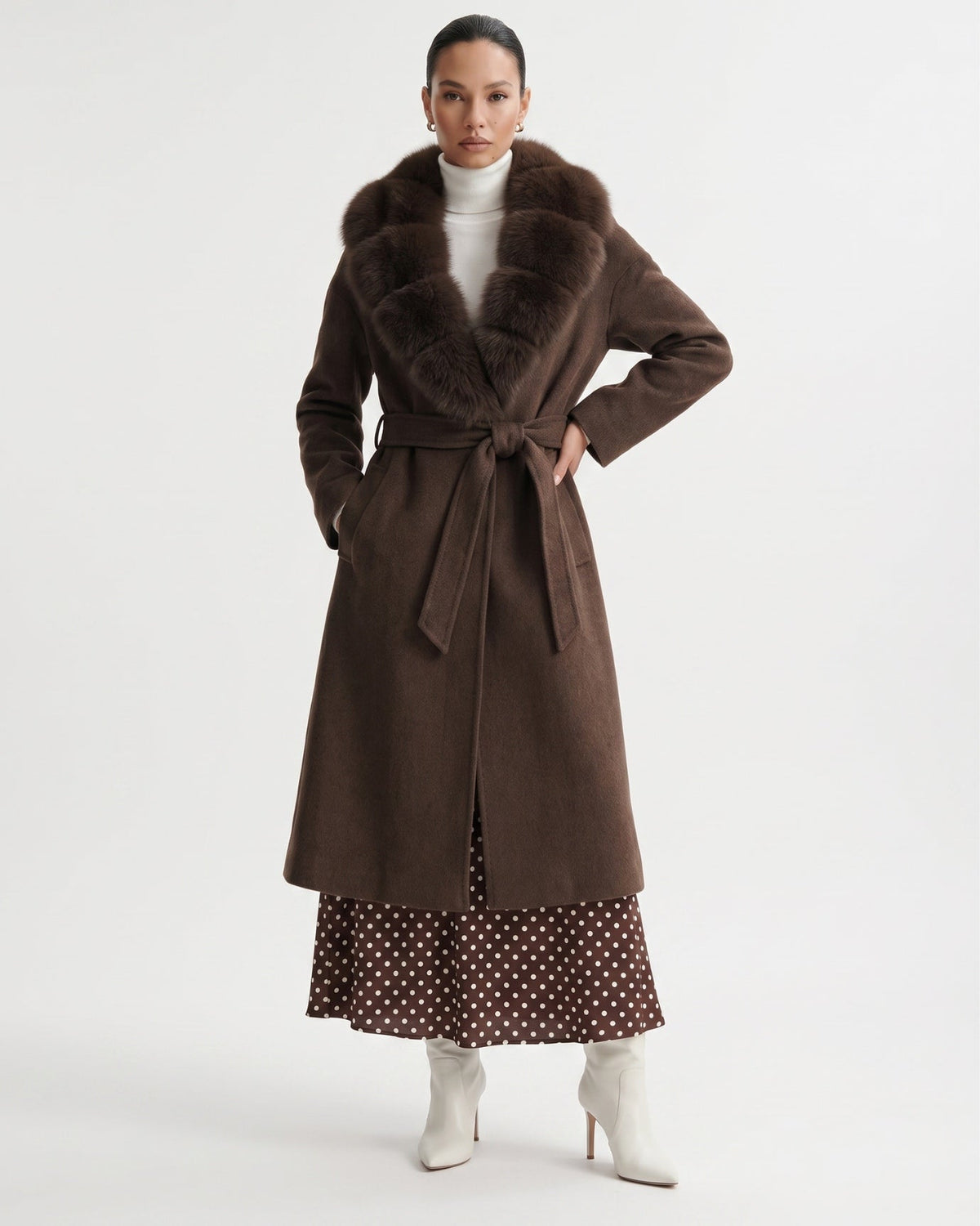 Nevada Long Belted Wool Coat – view 5
