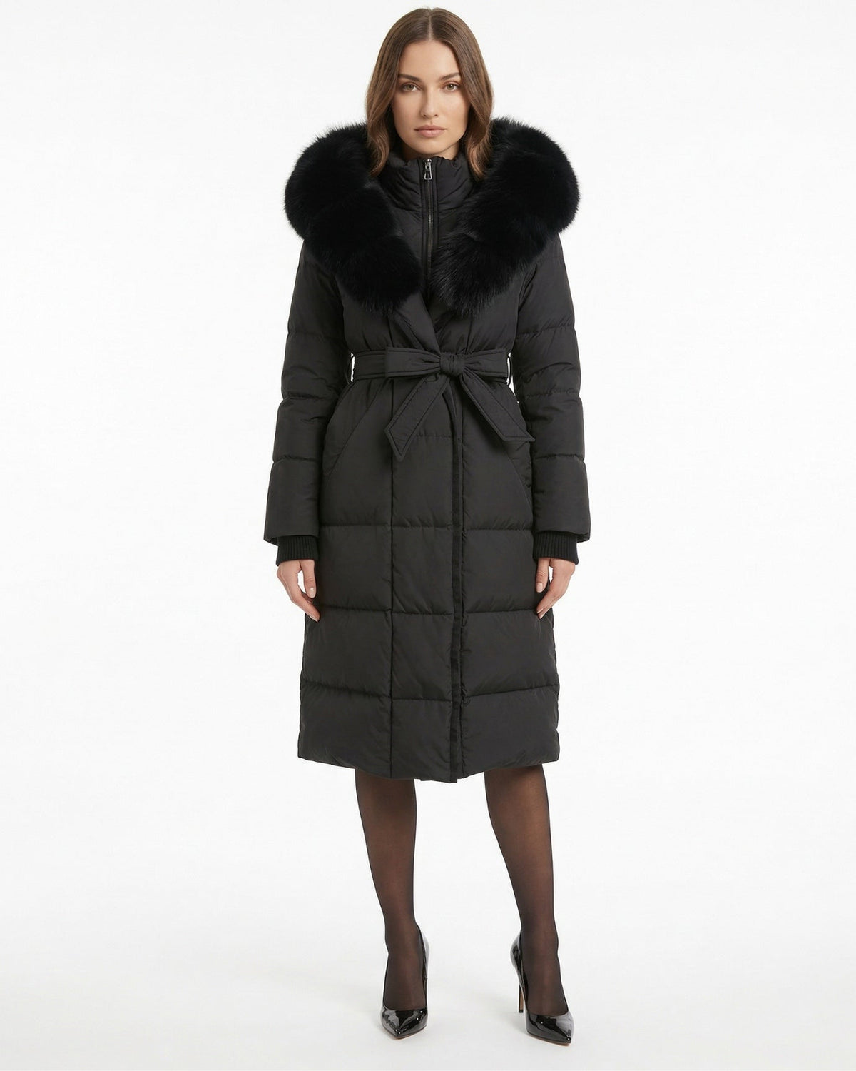 Kira Down Coat with Removable Collar – view 7