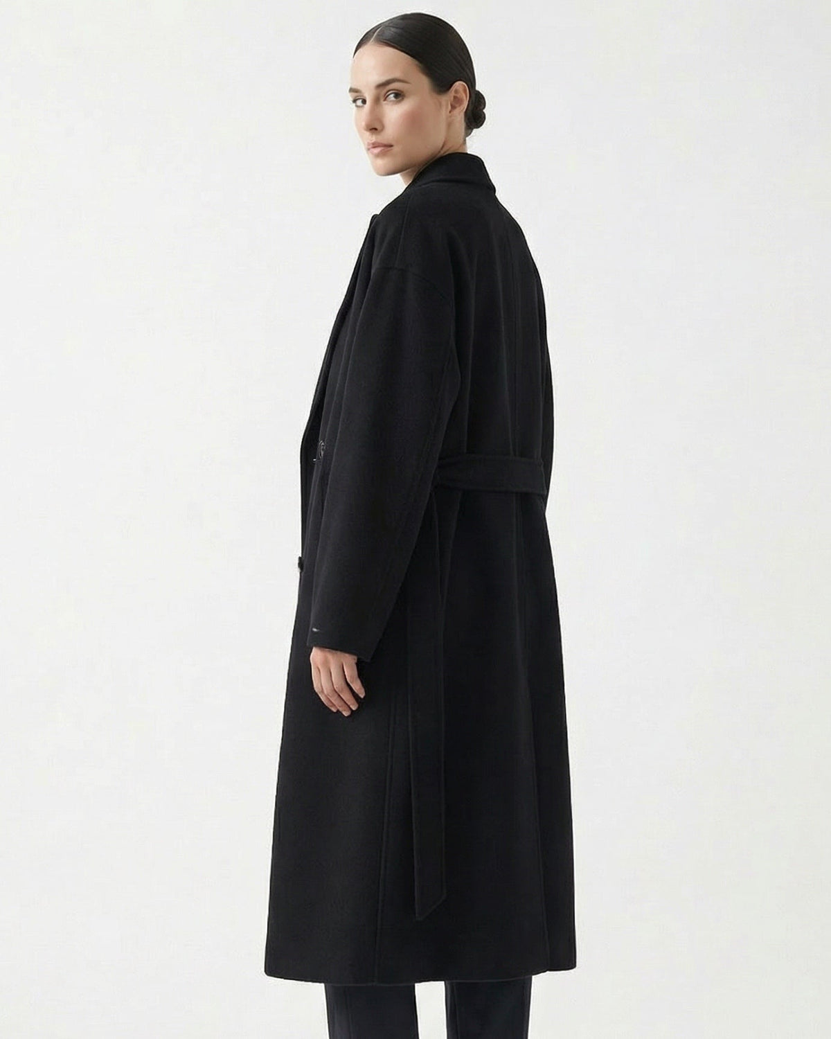 Kira Long Double-Sided Fine Wool Coat with Regular Fit – view 6