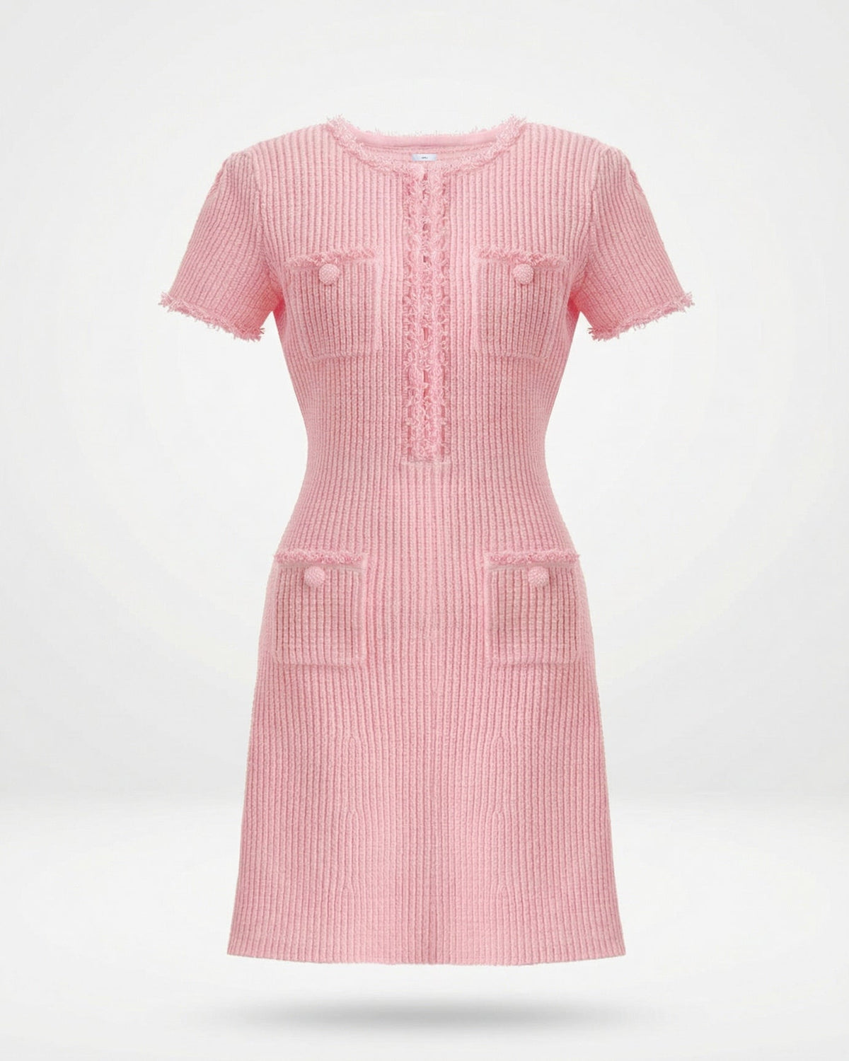 Rinna Hand-Beaded Stretch Knit Dress with Subtle Sparkle