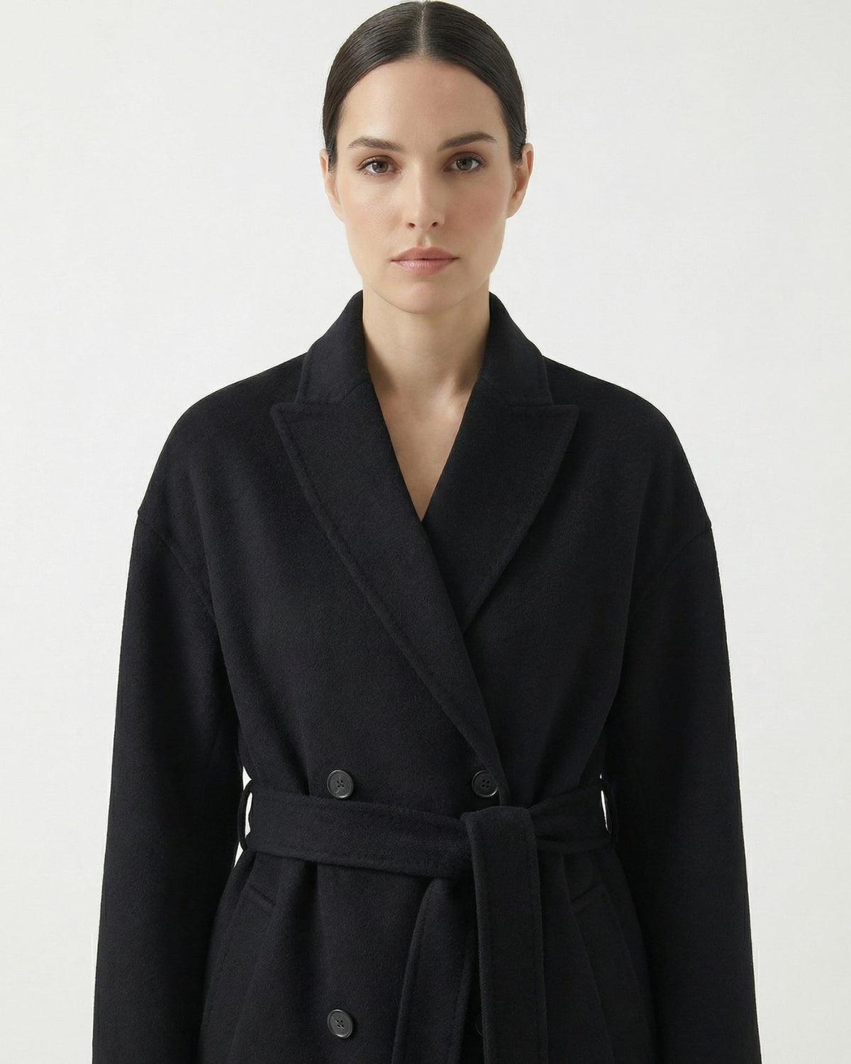 Kira Long Double-Sided Fine Wool Coat with Regular Fit – view 7